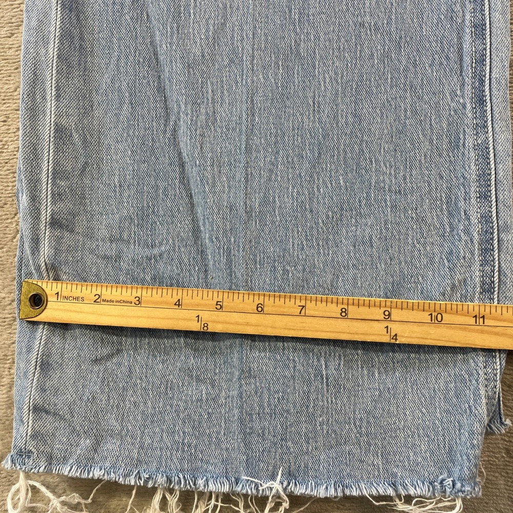 Vervet Blue Wide Leg Jeans Womens 30 Light Wash High Rise Raw Hem Boho Mom - Picture 8 of 11
